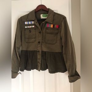 ❤️Anthropologie Army peplum jacket- xs❤️- (#50)